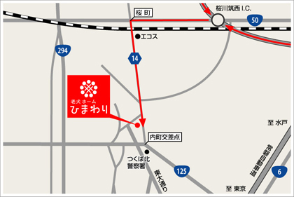 北関東自動車道からのマップ
